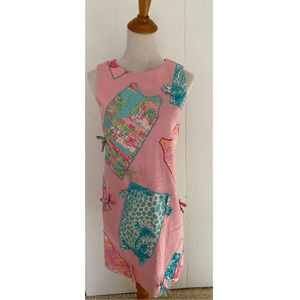 Lily Pulitzer Sheath Shift Sleeveless Dress Size 2 Patch Dresses Bows Lined